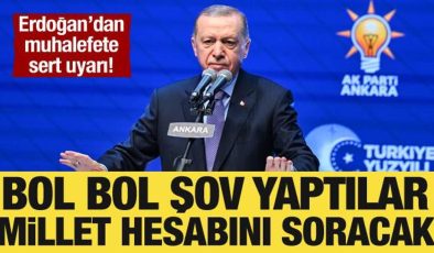 Cumhurbaşkanı Erdoğan’dan muhalefete tepki: Bol bol şov yaptılar!