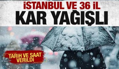 İstanbul ve 36 ile kar yağışı geliyor! MGM tarih ve saat verdi