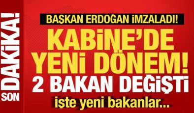 Cumhurbaşkanı Erdoğan imzaladı! Kabine’de 2 Bakan değişti! İşte yeni Bakanlar…