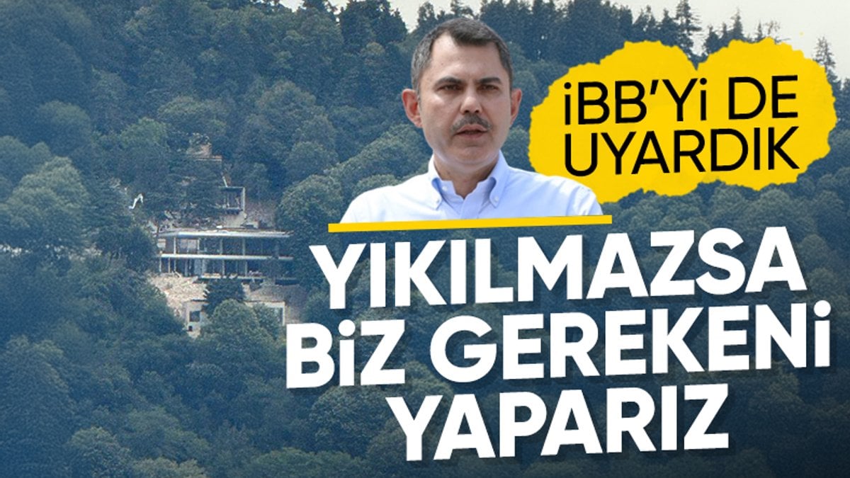 Murat Kurum’dan İstanbul Boğazı’ndaki kaçak yapıya ilişkin açıklama: İBB’yi yazılı ve sözlü uyardık